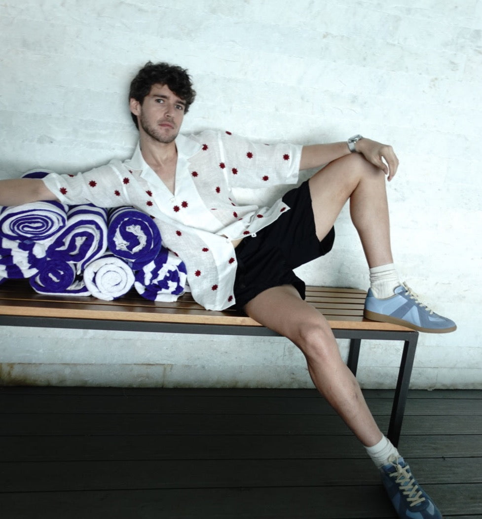 Linen Red Floral Shirt