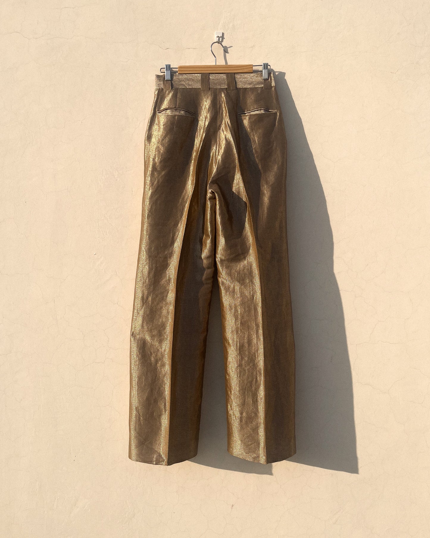 100% Silk Brocade High Waist Trousers