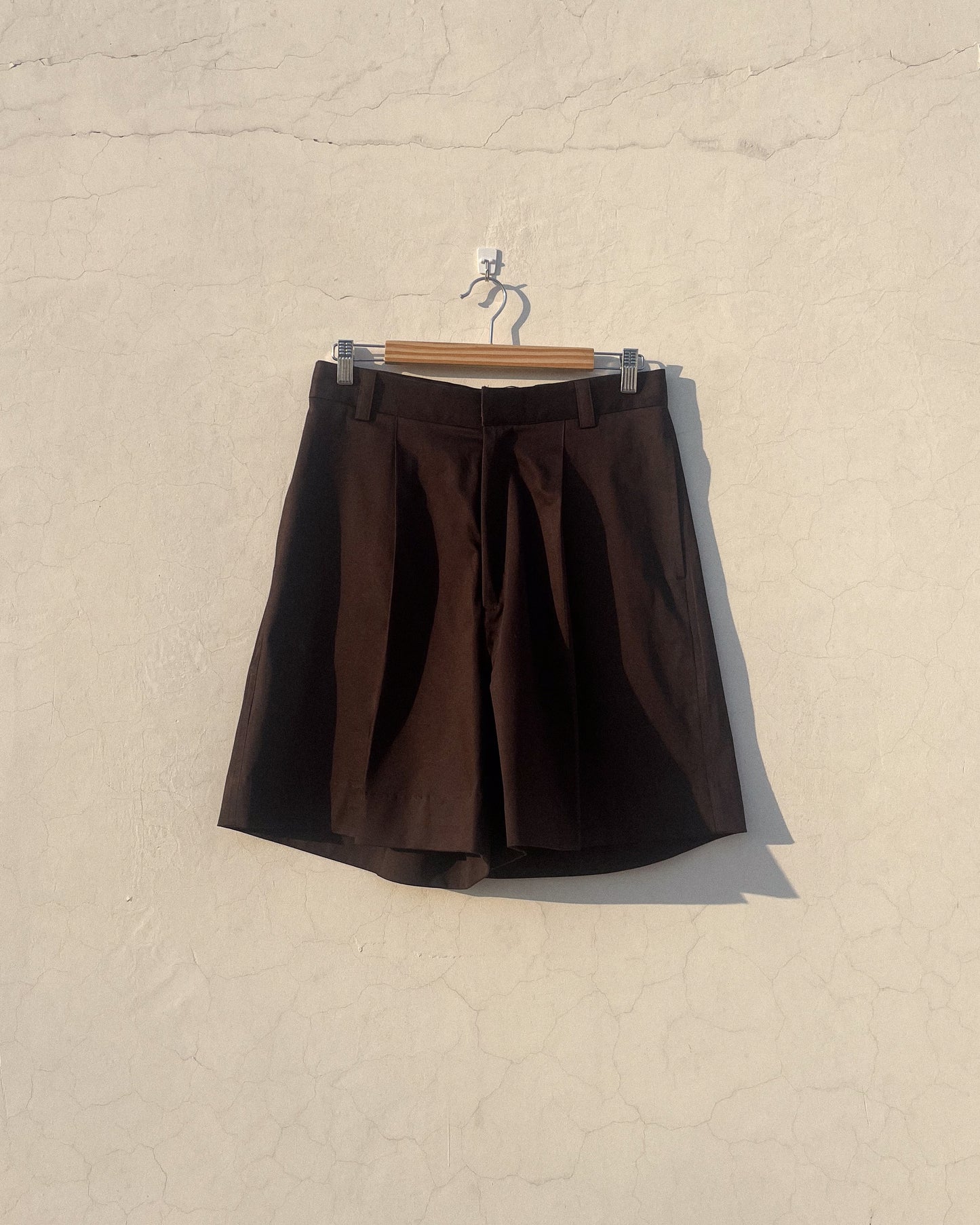 Cotton Pleated Shorts