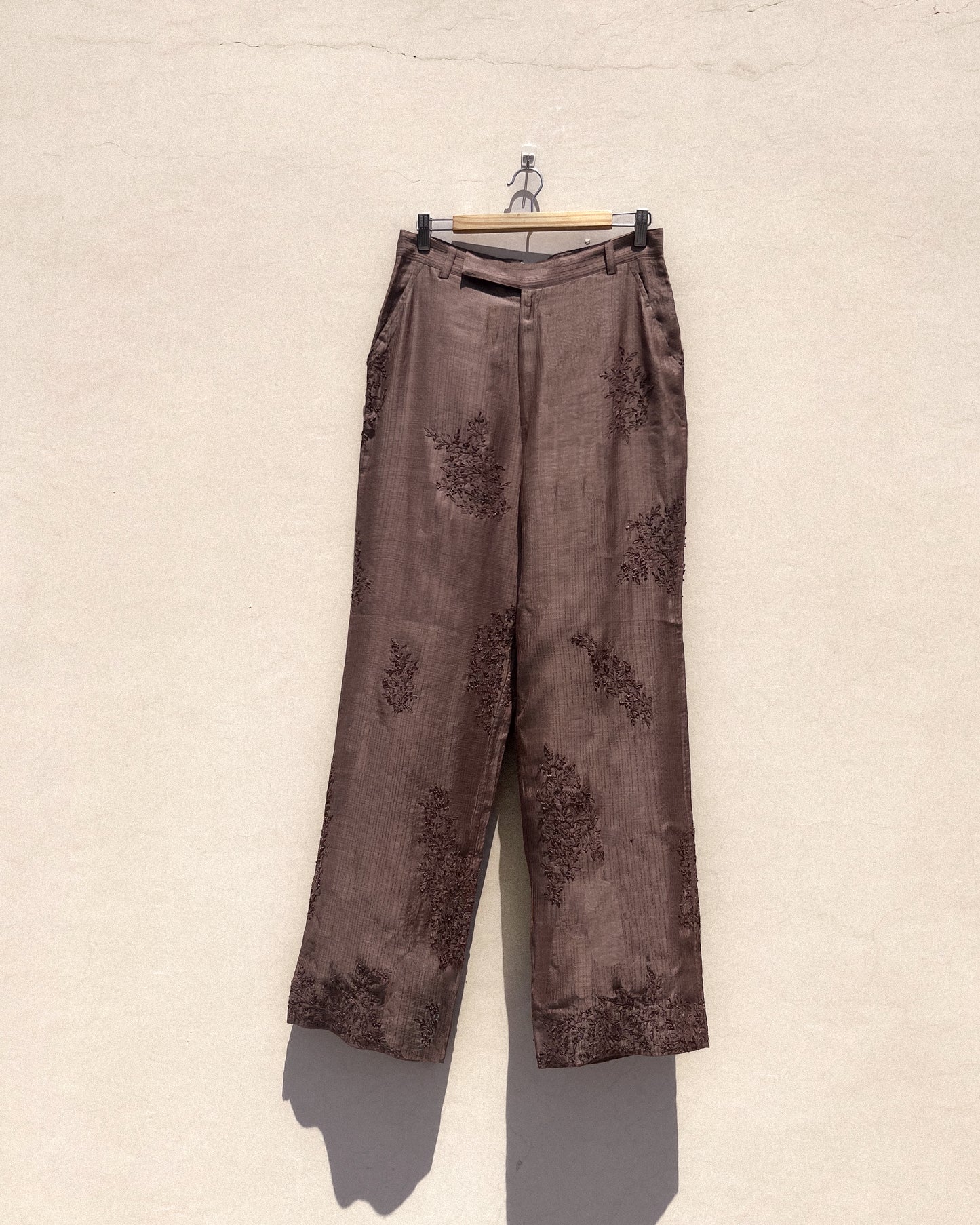 Textured Silk Wide Leg Trouser (One of One)