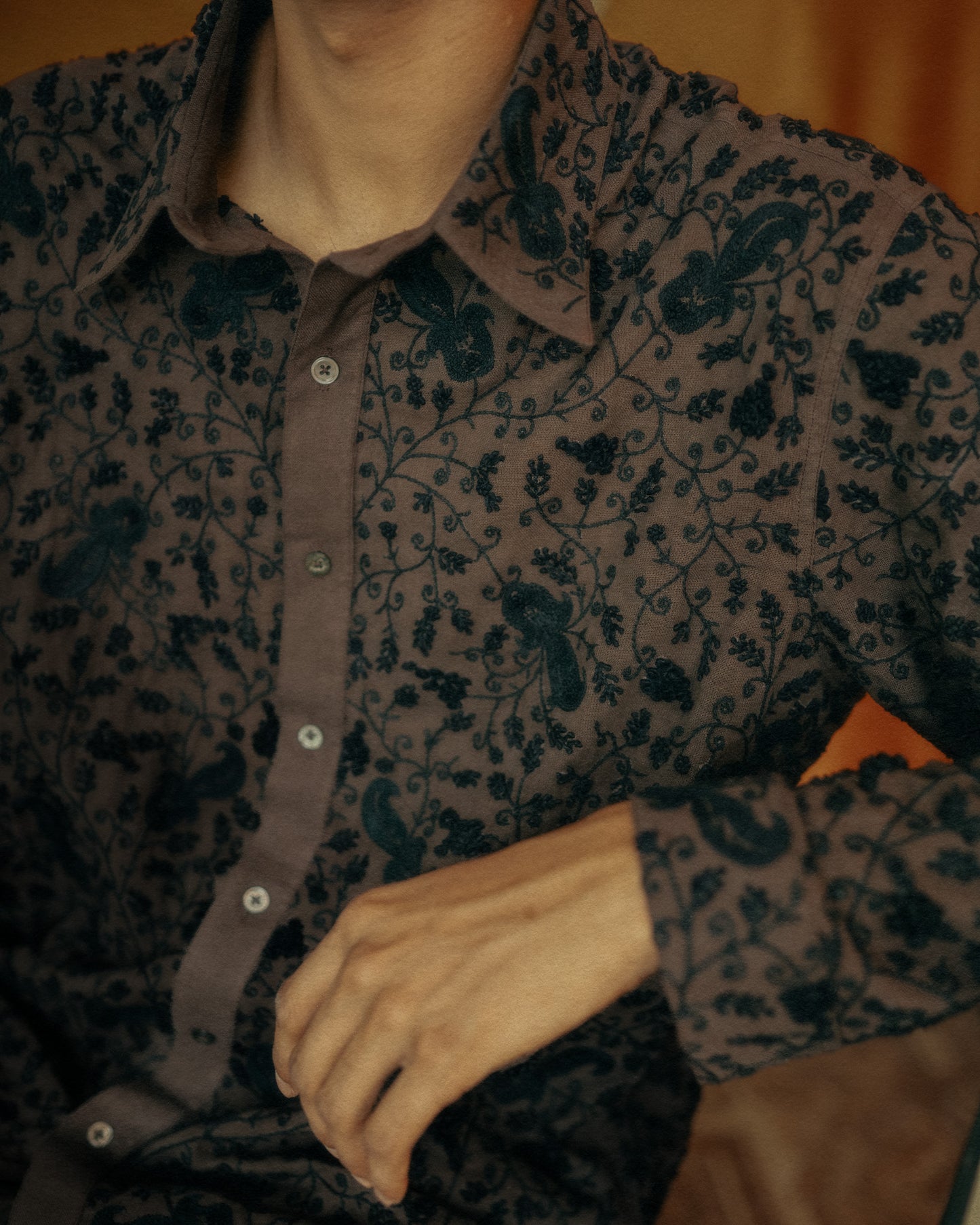 Deep Maroon Chikankari Shirt