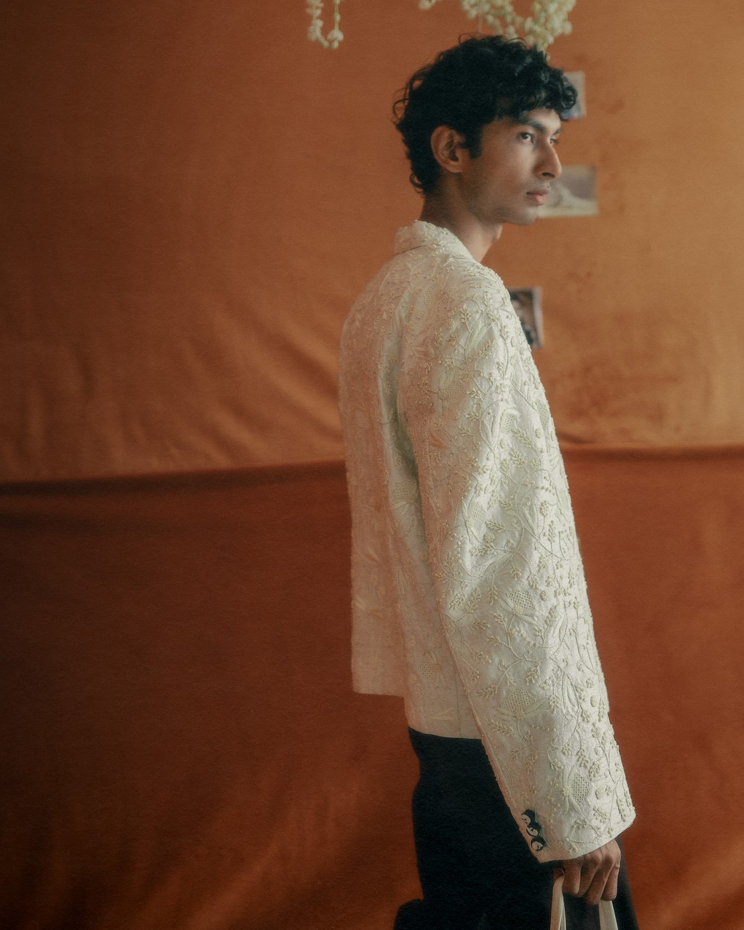 Oversized Khadi Silk Chikankari Blazer