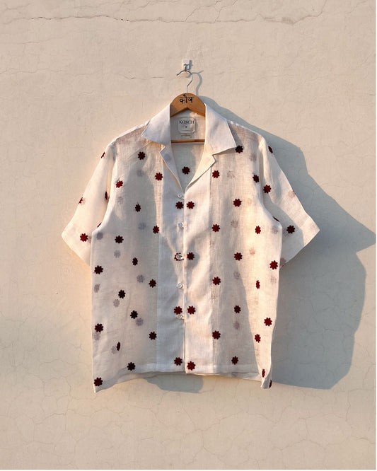 Linen Red Floral Shirt